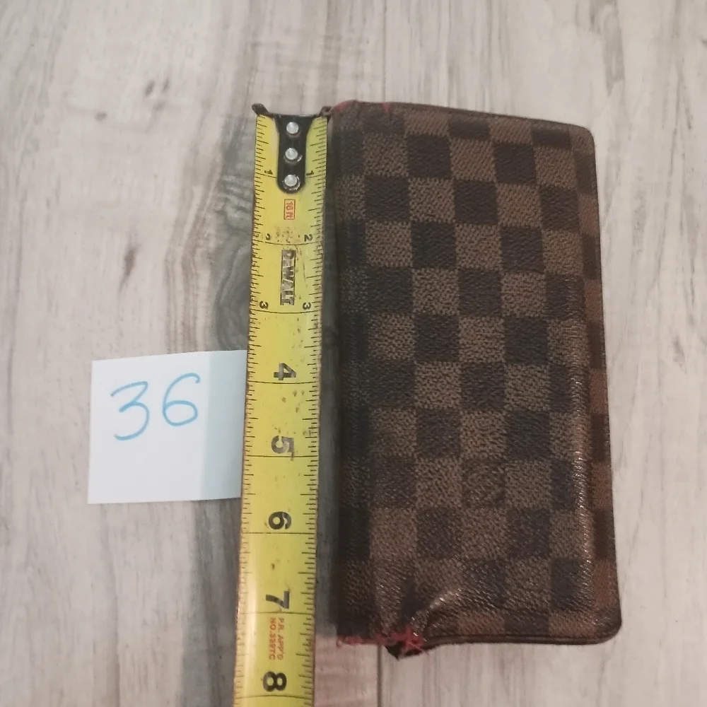 Vintage Louis Vuitton Damier Brazza Wallet BrownBi-Fold Large Authentic Check